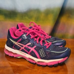 ASICS Gel Keyano 22 FluidRide Navy/Pink Women's Running Shoes - T-597N Size 8